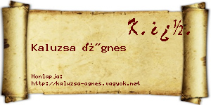 Kaluzsa Ágnes névjegykártya